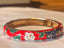 18K Gold-Plated red big Enamel Floral Bangle