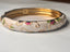 18K Gold-Plated crème fine pink Enamel Floral Bangle