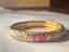 18K Gold-Plated turquoise Enamel Floral Bangle