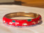 18K Gold-Plated red small Enamel Floral Bangle