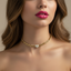 18K Gold-Plated A Heart Lock Y2K Choker new