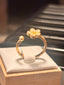 18K Gold-Plated Daisy Ring Adjustable