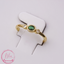 18K Gold-Plated Emerald & Crystal Gold Ring