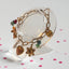 18K Gold-Plated Floral & Heart Charm Bracelet