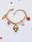 18K Gold-Plated Mushroom Garden Charm Bracelet