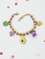 18K Gold-Plated Avocado Charm Bead Bracelet
