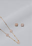 18K Gold-Plated Pink Clover Jewelry Set