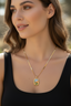 18K Gold-Plated Oval Garden vintage Pendant Necklace