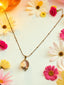 18K Gold-Plated Pink Clover Pendant Necklace