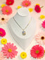 18K Gold-Plated Oval Garden vintage Pendant Necklace