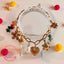 18K Gold-Plated Floral & Heart Charm Bracelet