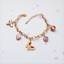 18K Gold-Plated Pastel Butterfly Charm Bracelet
