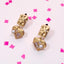 18K Gold-Plated&nbsp;Crystal Heart Drop Earrings