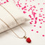 18K Gold-Plated Red Heart Drop Necklace